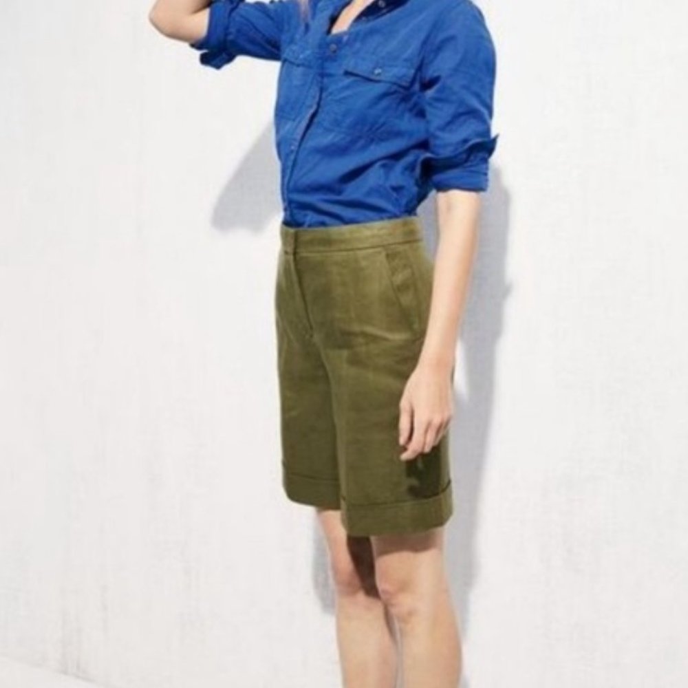 JCrew linen shorts, size 4, olive green